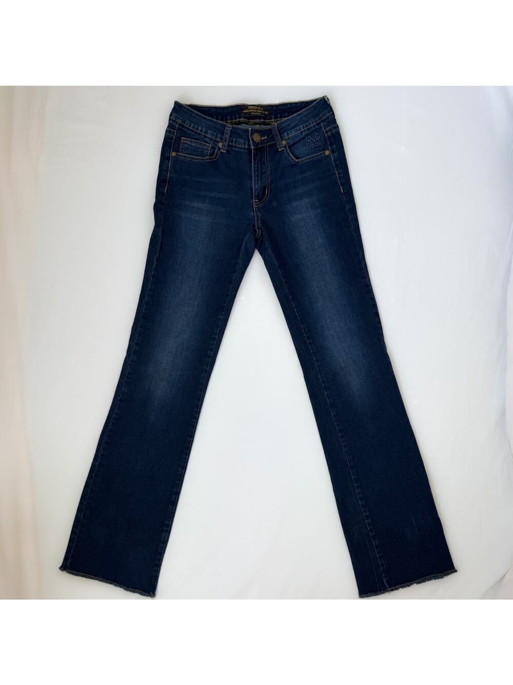 Versace 19·69 Abbigliamento Sportivo Dark Wash Bootcut Jeans Raw Hem Size 27